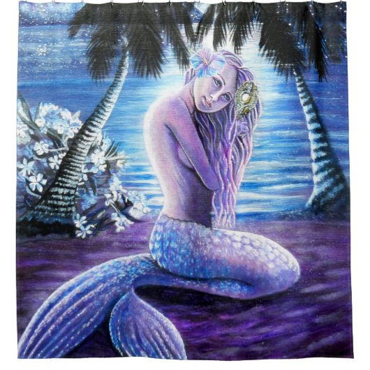 Moonlit Mermaid Duschvorhang (Vorderseite)