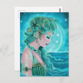 Moonlit Mermaid von Renee Lavoie Postkarte (Vorne/Hinten)