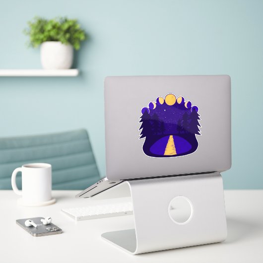 Moonlit Midnight Aufkleber (Laptop auf Schreibtisch)