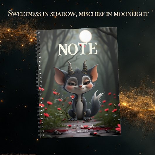 Moonlit Mischief Forest Spirit of Crimson Bloom.  Notizblock