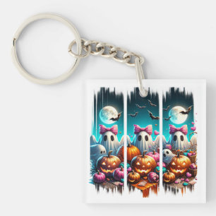 Moonlit Mischief - Geister in rosa Bögen Schlüsselanhänger