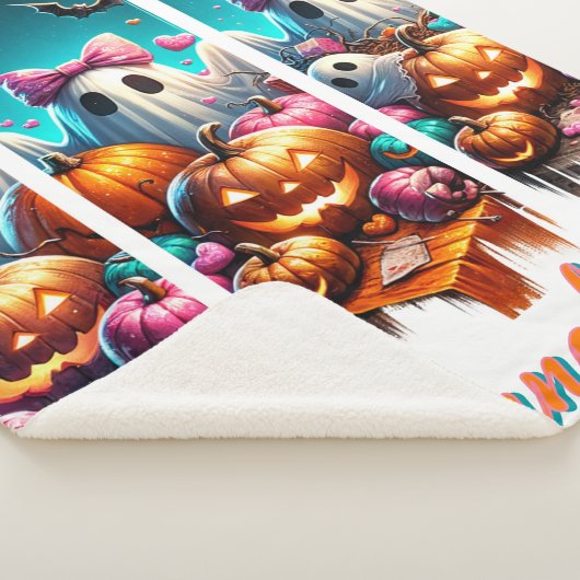 Moonlit Mischief - Geister in rosa Bögen Sherpadecke (3/4)