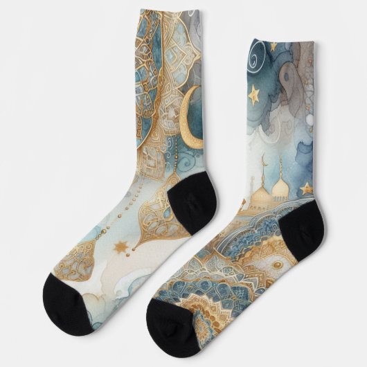 Moonlit Moschee Ruhe für Ramadan Socken (Linkes Detail)