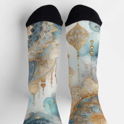Moonlit Moschee Ruhe für Ramadan Socken (Oben)
