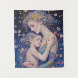 Moonlit Mother’s Embrace Tapestry Wandteppich