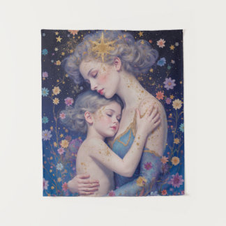 Moonlit Mother’s Embrace Tapestry Wandteppich