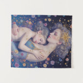 Moonlit Mother’s Embrace Tapestry Wandteppich (Vorderseite (Horizontal))