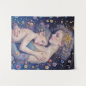Moonlit Mother’s Embrace Tapestry Wandteppich (Vorderseite (Horizontal))