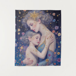 Moonlit Mother’s Embrace Tapestry Wandteppich