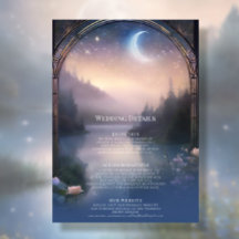 Moonlit Mountain Forest Lake Stars Details Hochzei