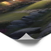 Moonlit Mountain Retreat Poster (Ecke)