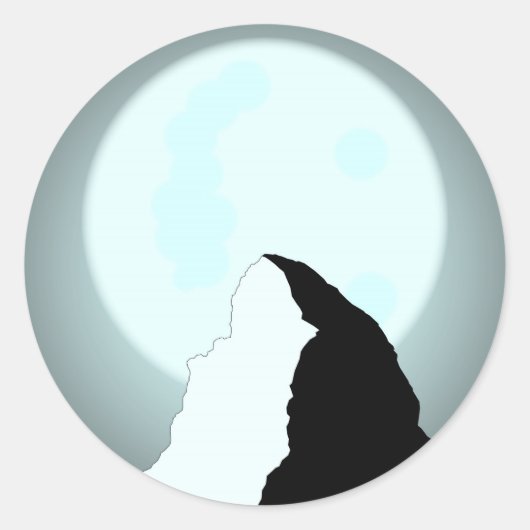 Moonlit Mountain Runder Aufkleber (Vorderseite)