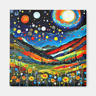 Moonlit Mountain Wiese 4 Magnet