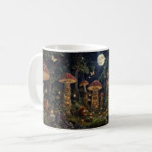 Moonlit Mushroom Library Fantasy Art Kaffeetasse (Vorderseite Links)