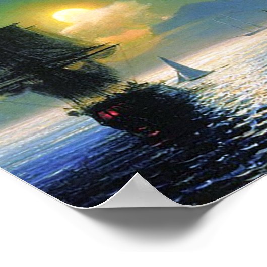 Moonlit night on Capri by Ivan Aivazovsky Poster (Ecke)