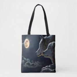 Moonlit Night Wolf Couple Tasche