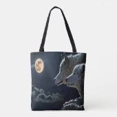 Moonlit Night Wolf Couple Tasche (Rückseite)