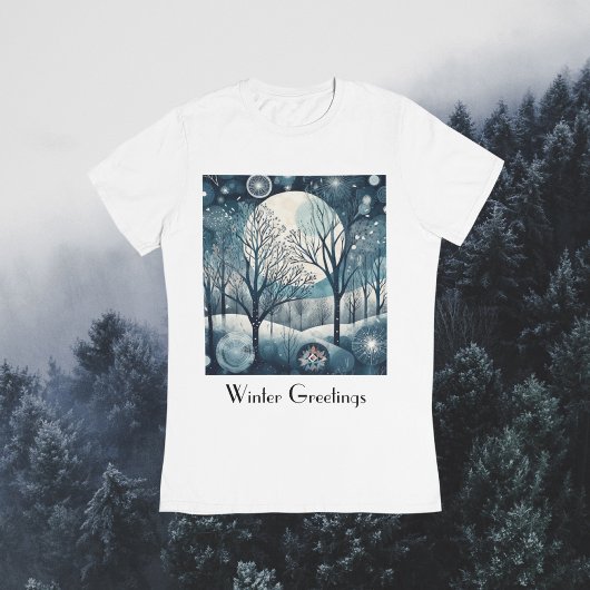 Moonlit Nodic Forest, anpassbar T-Shirt