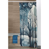 Moonlit Nordic Forest Duschvorhang