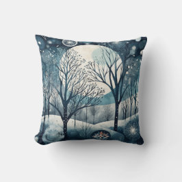 Moonlit Nordic Forest Kissen