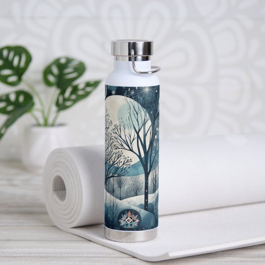 Moonlit Nordic Forest Trinkflasche (Yoga)