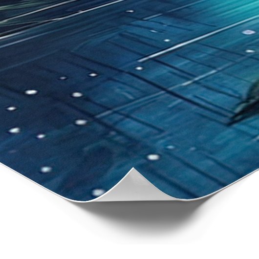 Moonlit Oasis: Bamboo-Clad Riverbank Poster (Ecke)