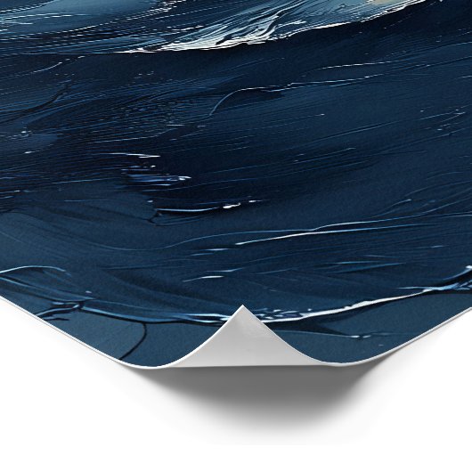 Moonlit Ocean Waves - Abstrakte Seascape mit Palme Poster (Ecke)