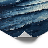 Moonlit Ocean Waves - Abstrakte Seascape mit Palme Poster (Ecke)