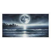 Moonlit Ocean Waves Celestis Night Sky Poster (Vorderseite)