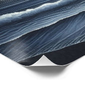 Moonlit Ocean Waves Celestis Night Sky Poster (Ecke)