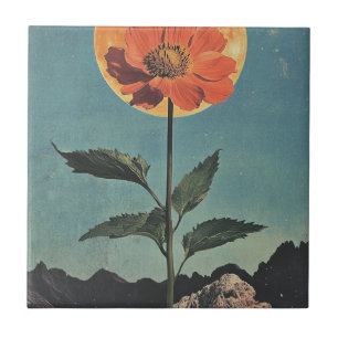 Moonlit Orange Bloom - Vintag Boho Charm (2) Fliese