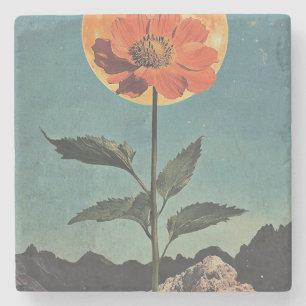 Moonlit Orange Bloom - Vintag Boho Charm (2) Steinuntersetzer