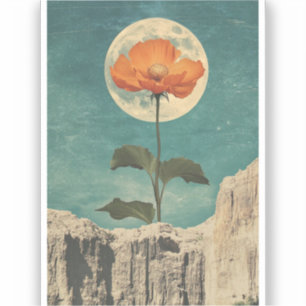 Moonlit Orange Bloom - Vintag Boho Charm Aufkleber