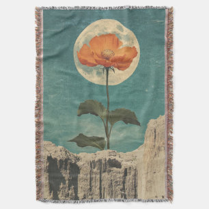 Moonlit Orange Bloom - Vintag Boho Charm Decke