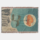 Moonlit Orange Bloom - Vintag Boho Charm Decke (Vorderseite)
