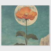 Moonlit Orange Bloom - Vintag Boho Charm Geschenkpapier (Flach)