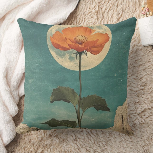 Moonlit Orange Bloom - Vintag Boho Charm Kissen (Decke)