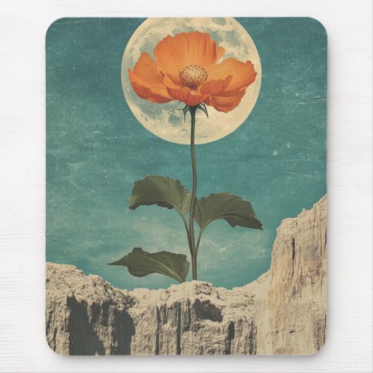 Moonlit Orange Bloom - Vintag Boho Charm Mousepad (Vorne)