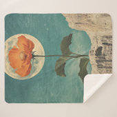 Moonlit Orange Bloom - Vintag Boho Charm Sherpadecke (Vorderseite (Horizontal))