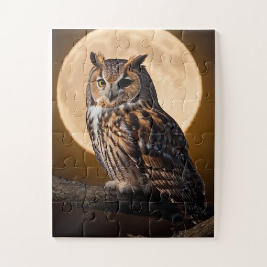 Moonlit Owl Puzzle: Spaß, pädagogisches Geschenk Puzzle (Vertikal)