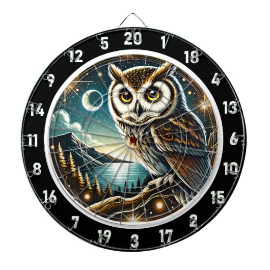Moonlit Owl Wisdom Design Dartscheibe (vorne)