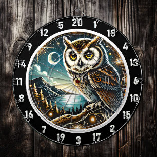 Moonlit Owl Wisdom Design Dartscheibe
