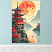 Moonlit Pagoda Leinwanddruck (Insitu (Holzboden))
