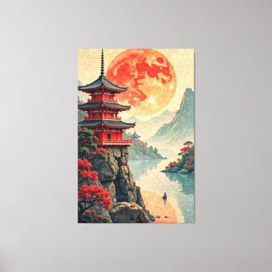 Moonlit Pagoda Leinwanddruck (Vorderseite)