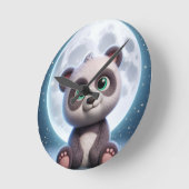 Moonlit Panda Dreams Runde Wanduhr (Winkel)
