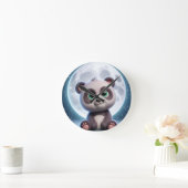 Moonlit Panda Dreams Runde Wanduhr (Zuhause)