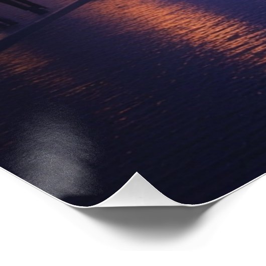 Moonlit Paris – Romantic Eiffel Tower Night Poster (Ecke)