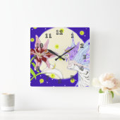 Moonlit Pixie Wall Clock Quadratische Wanduhr (Zuhause)