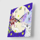 Moonlit Pixie Wall Clock Quadratische Wanduhr (Winkel)
