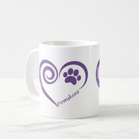 Moonlit Pomsky Tasse (Vorderseite Links)